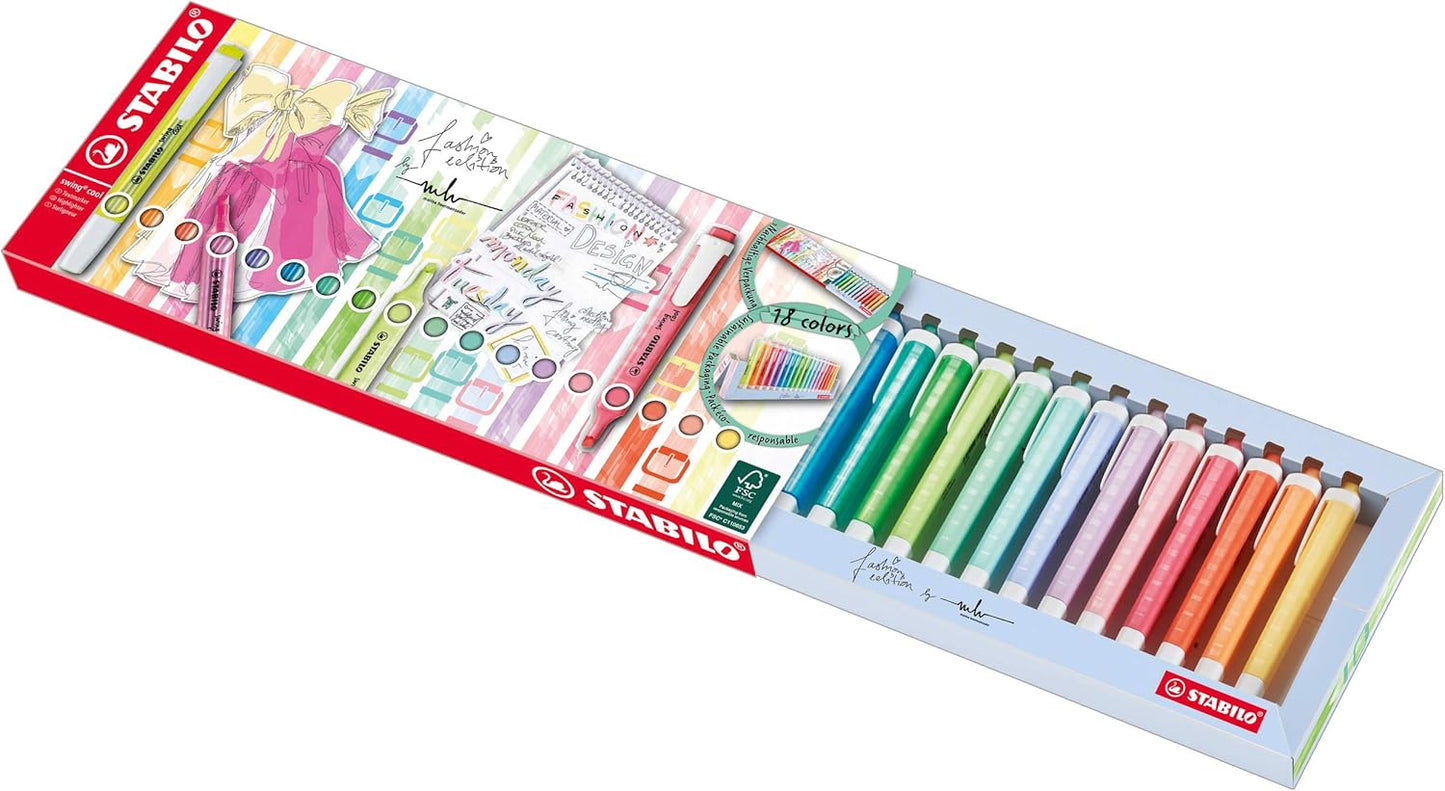 DESKSET 18 EVIDENZIATORI SWING COOL PASTEL