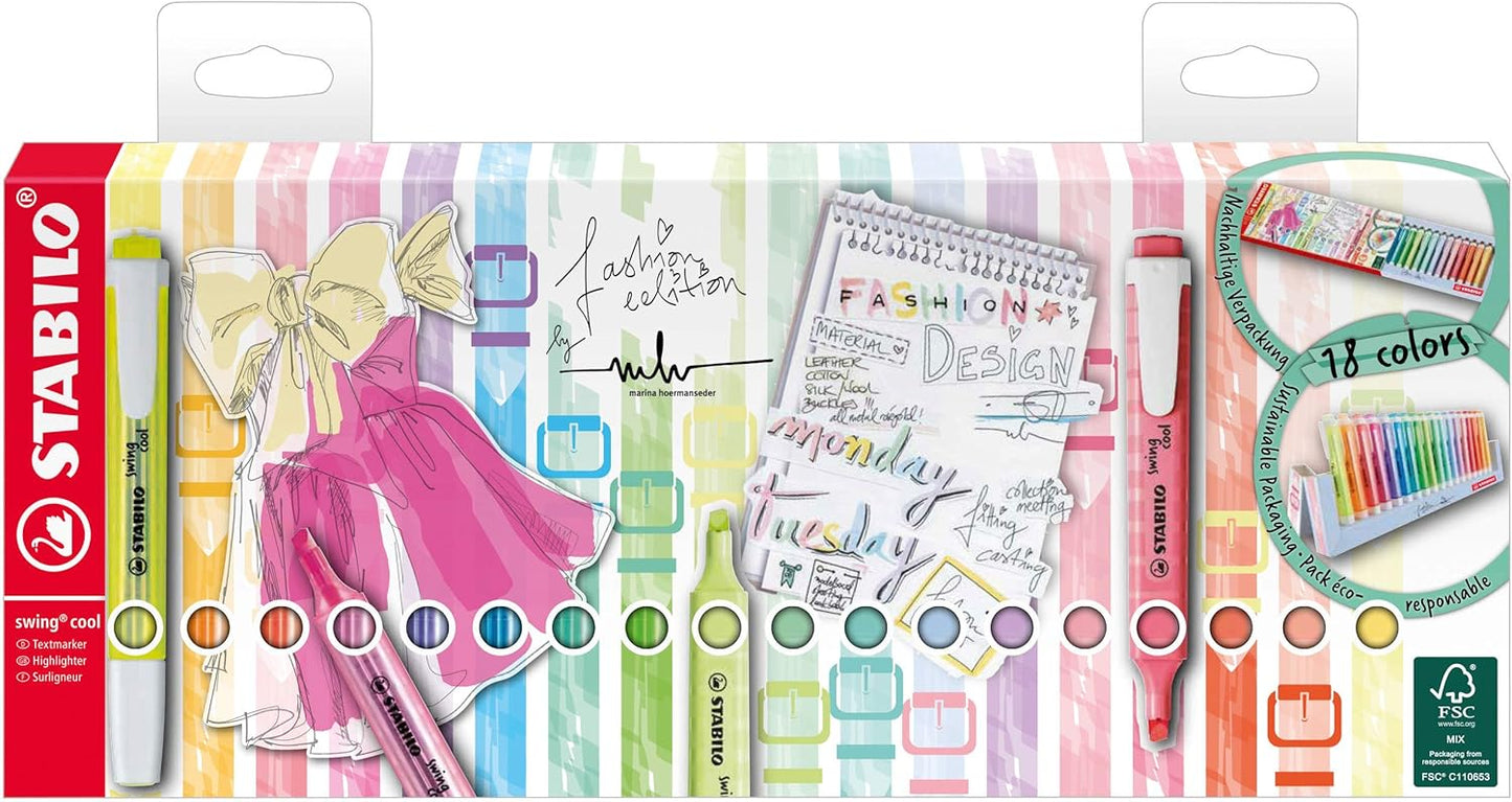 DESKSET 18 EVIDENZIATORI SWING COOL PASTEL