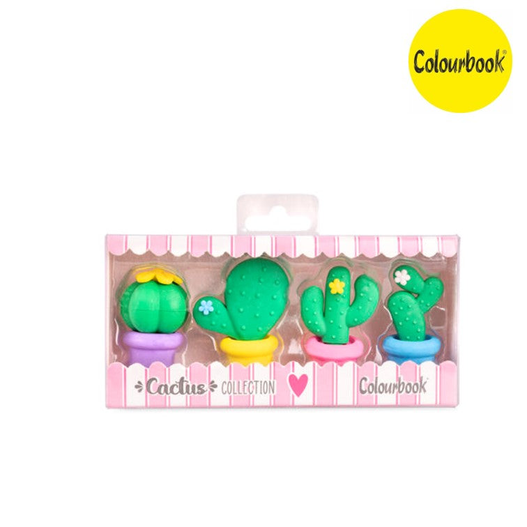 Set 4 gomme da cancellare Cactus