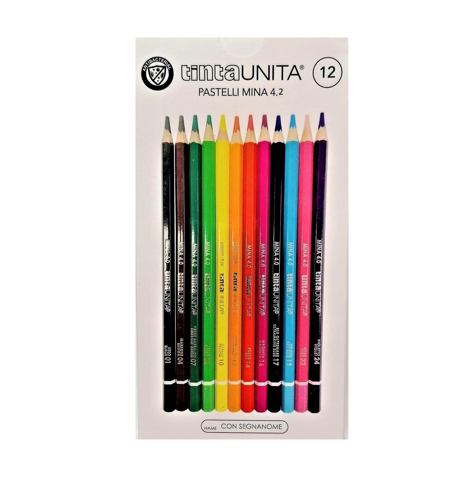 Pastelli in legno con mina 4.2 12 pezzi TINTA UNITA