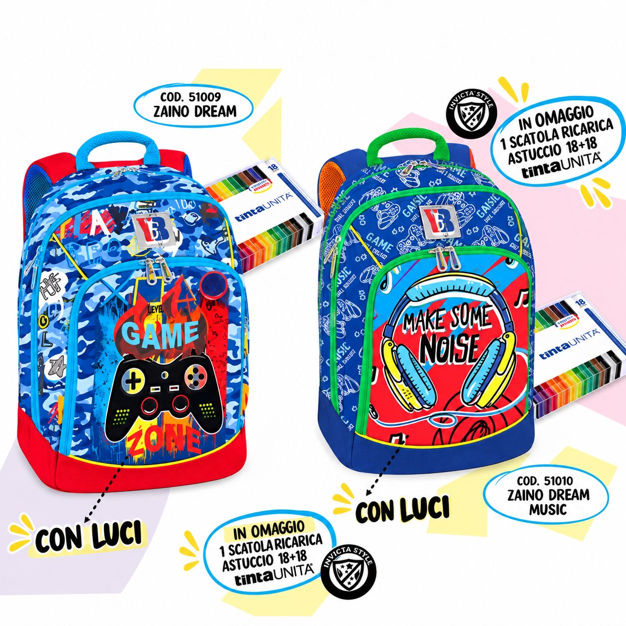 Zaino Dream con Luci TINTA UNITA
