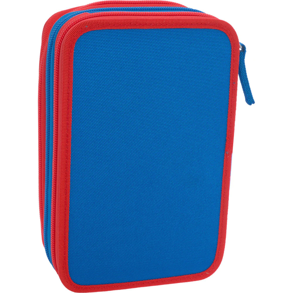 Astuccio Corredo 3 Zip Blu/Rosso