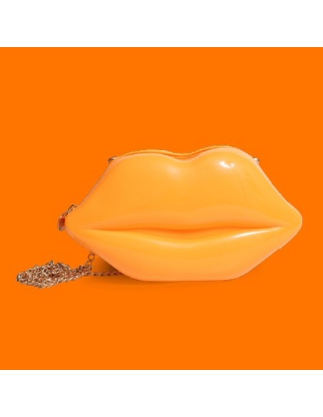 POUCH IN PVC FLUO CON TRACOLLA IN ACCIAIO COLOR ORO