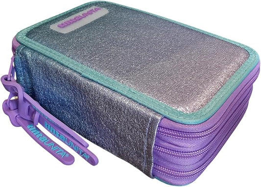 Astuccio 3 zip TINTA UNITA