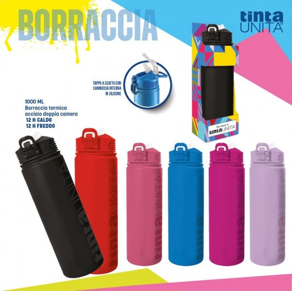 Borraccia Termica 1 litro TINTA UNITA