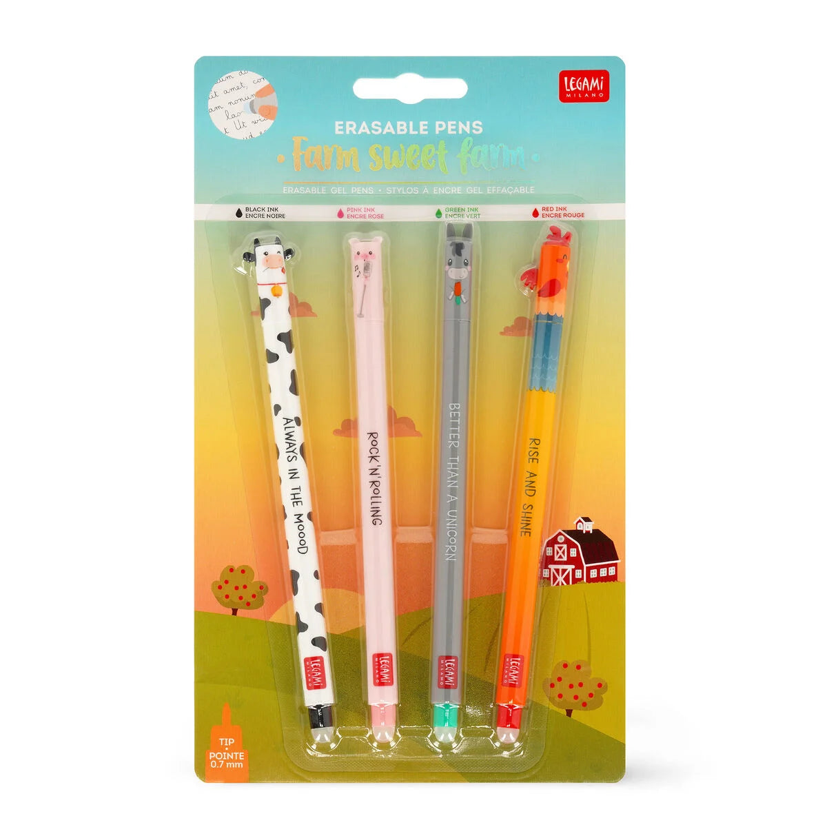 Set di 4 Penne Gel Cancellabili - Erasable Pen