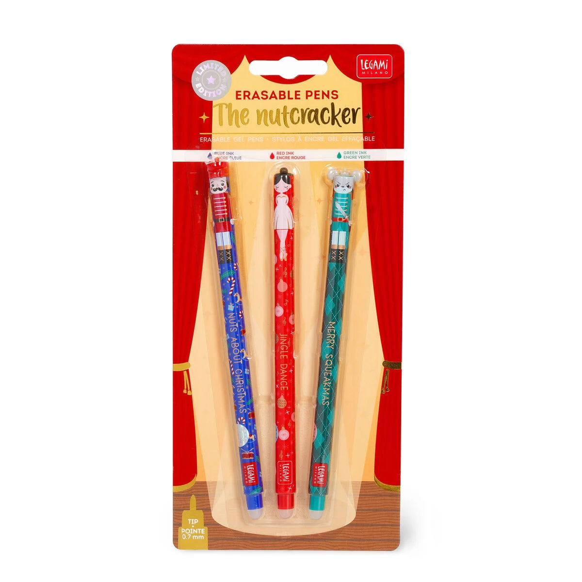 Set di 3 Penne Gel Cancellabili - The Nutcracker - Erasable Pen