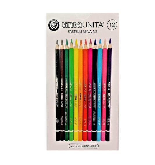 Pastelli in legno con mina 4.2 12 pezzi TINTA UNITA