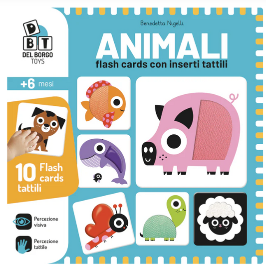 Animali Flash cards con inserti tattili