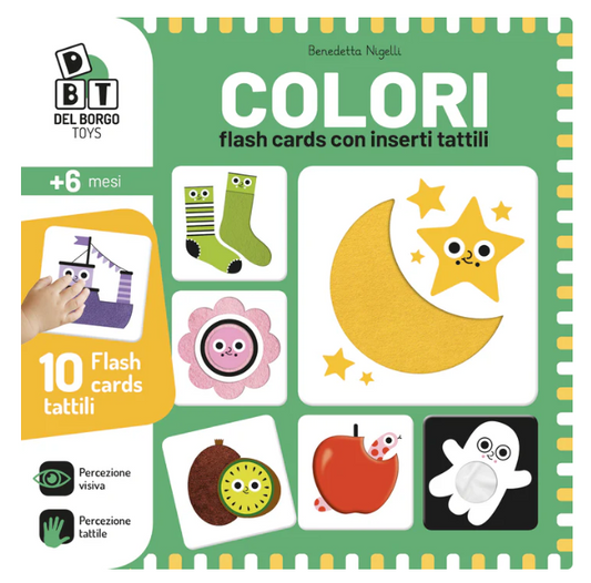 Colori Flash cards con inserti tattili