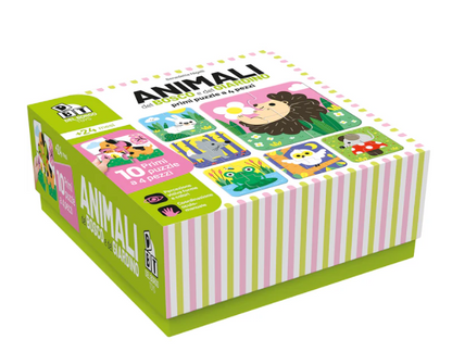 Animali del bosco e del giardino - Primi puzzle a 4 pezzi