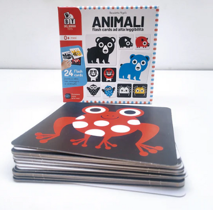 Animali flash cards ad alta leggibilità