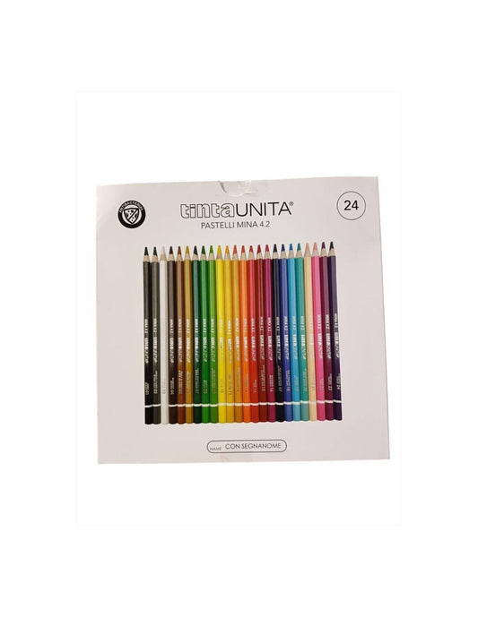 Pastelli in legno con mina 4.2 24 pezzi TINTA UNITA