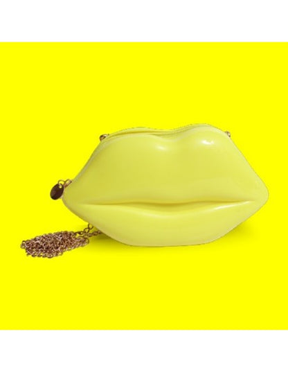 POUCH IN PVC FLUO CON TRACOLLA IN ACCIAIO COLOR ORO